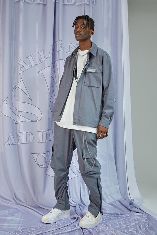 RELABEL 20AW 深灰色硅胶标树脂拉链工装多功能口袋衬衣外套 商品图5