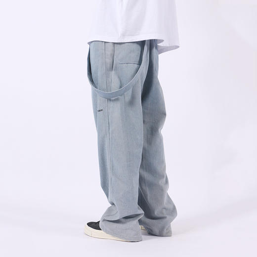 RELABEL 20SS新款口袋宽松直筒水洗工装侧吊带结构牛仔裤男潮长裤 商品图1