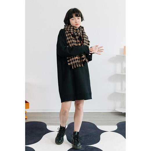 双成记 徽标千鸟格纹 羊毛大披肩 商品图2