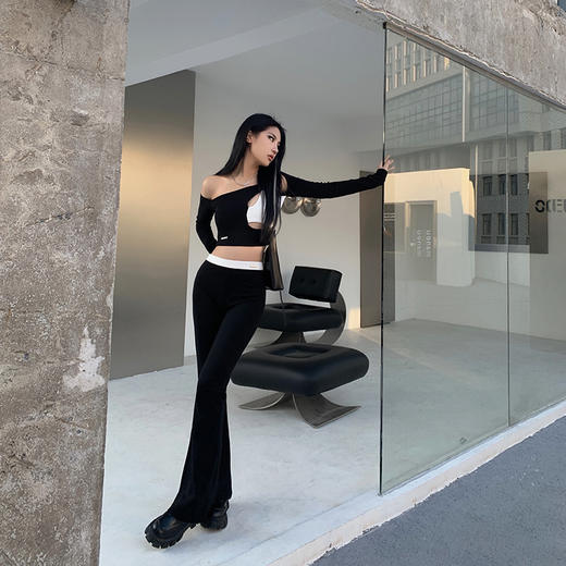 NEWA PROJECT 原创设计2021秋冬不规则心机上衣直筒长裤子套装女 商品图0