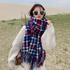 2021新款格子男女围巾时尚秋冬季韩版百搭仿羊绒长款披肩外搭两用保暖围脖潮 商品缩略图0