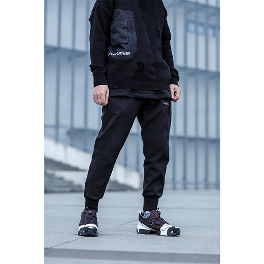 ENSHADOWER隐蔽者加绒曲线拼接束脚裤运动长裤加厚抓绒软壳卫裤 商品图2