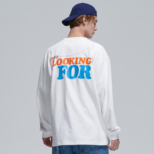 EAFINETAL.20AWLOGO印花刺绣设计圆领长袖上衣休闲宽松纯棉t恤Tee 商品图0