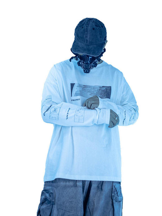 ENSHADOWER隐蔽者几何印花长袖T恤男圆领打底衫上衣 商品图3