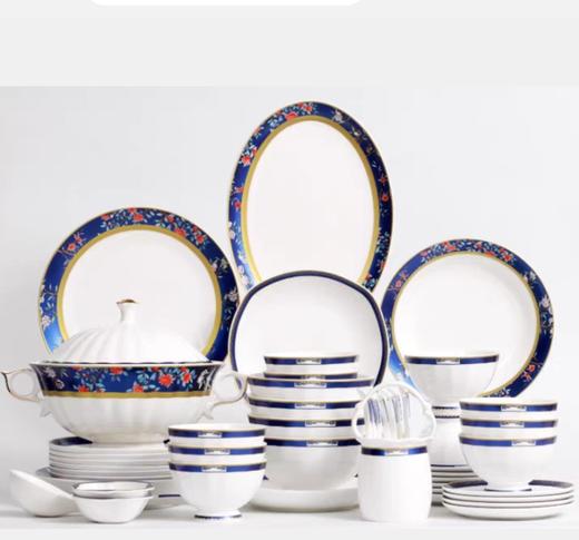 5F隆昌瓷器天51头兰亭序骨瓷餐具 商品图0