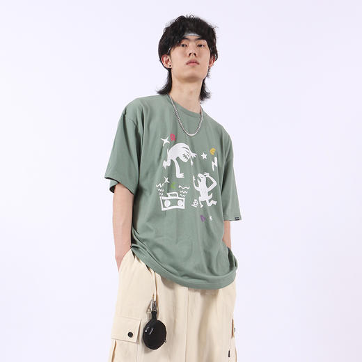 RELABEL 20SS小怪兽印花潮牌短袖男卡通动漫宽松圆领美式上衣T恤 商品图2