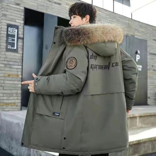  冬季帅气男款 中长款加厚 大毛领连帽 帅气有型 抗风防风！（yrf02） 商品图0