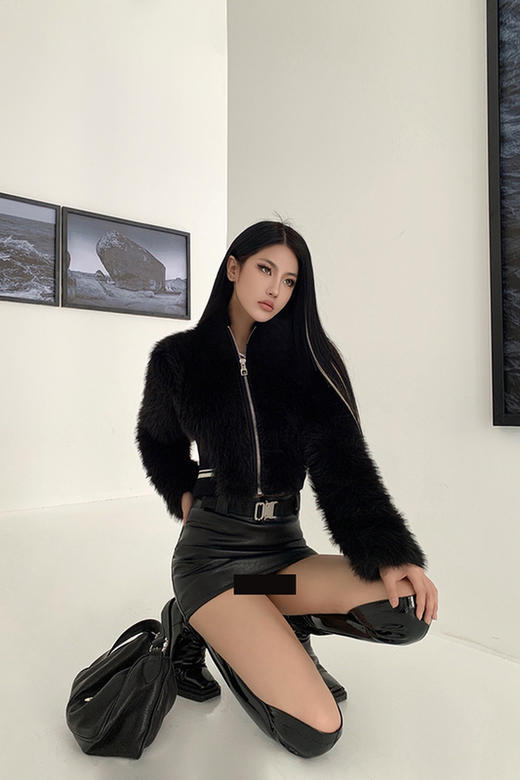 NEWA PROJECT原创高档秋冬加厚毛毛外套休闲运动辣妹上衣皮草女 商品图5