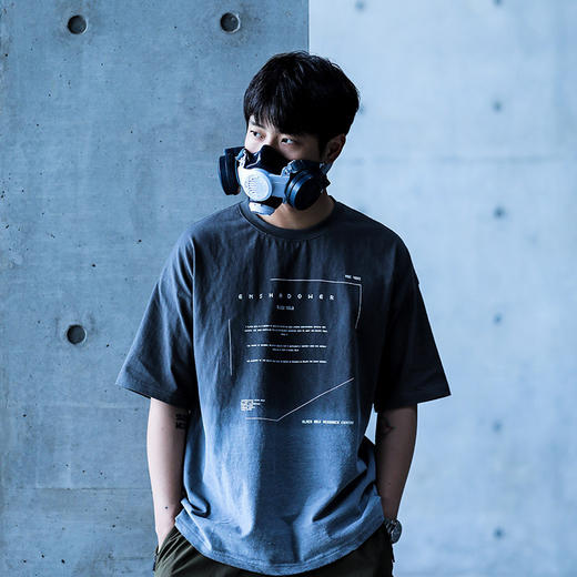 ENSHADOWER隐蔽者洗水渐变色短袖T恤夏季印花宽松半袖新疆棉国潮 商品图1