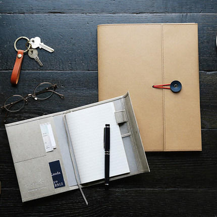 日本KINGJIM锦宫笔记本封套A4文件夹资料收纳B5手帐封皮简约复古本子保护套 商品图4