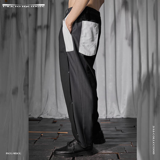 RELABEL 21SS异型裁片拼接外置结构撞色剪裁西裤 商品图3