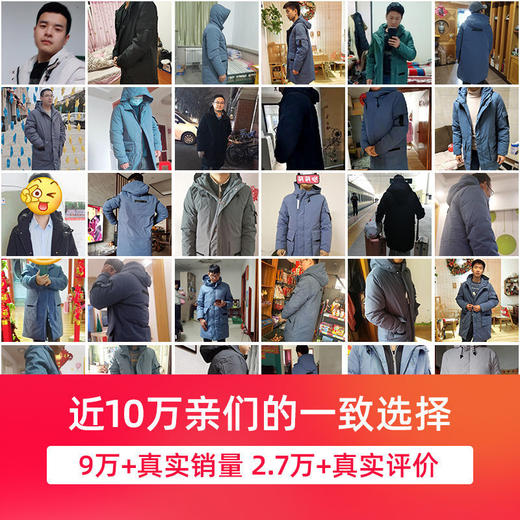 新款羽绒服男中长款外套加厚工装潮流情侣款冬季男士外套 商品图1