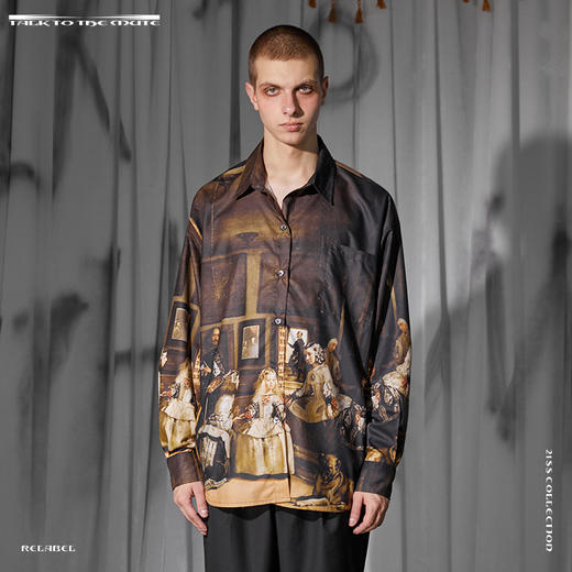 RELABEL 21SS复古油画概念满印长袖衬衣 商品图0