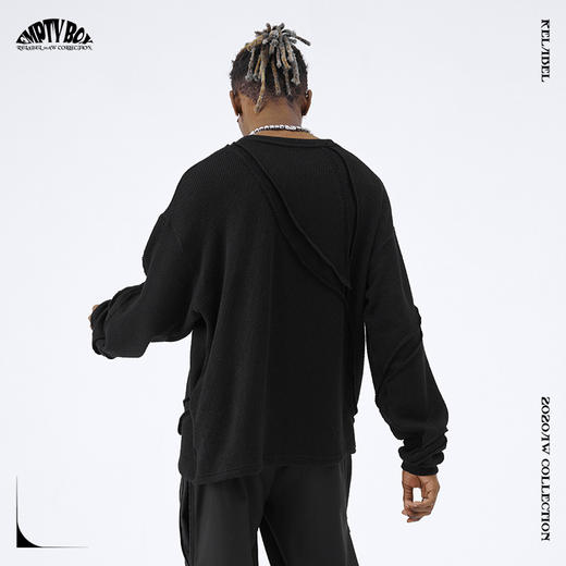 RELABEL 20AW  弧线破口不规则剪裁宽松毛衣 商品图2