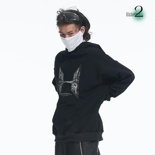 RELABEL 21AW主题概念品牌平行宇宙融合印花宽松连帽卫衣 商品图3