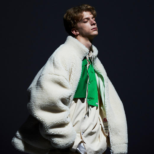 EAFINETAL.21AW新款趣味老虎漫画图案绣花羊羔绒宽松棉衣外套夹克 商品图2