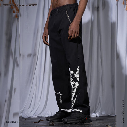 RELABEL 21SS  双色主题圣母阴影印花宽松潮流休闲长裤 商品图2