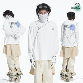 RELABEL 21AW 主题字体概念几何圆形撞色印花宽松圆领长袖T恤