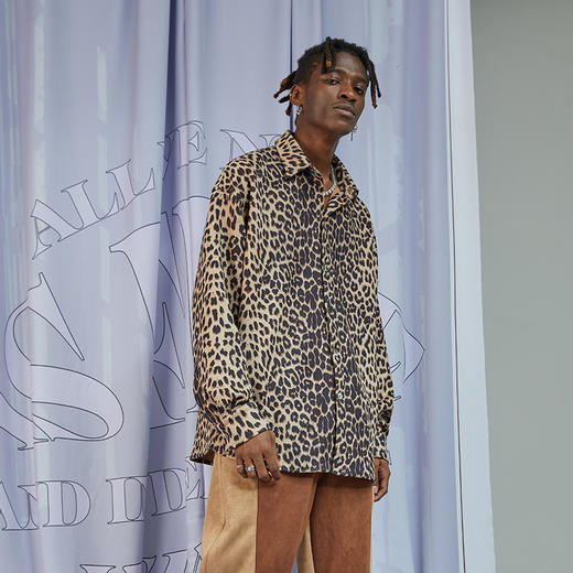 RELABEL 20AW 麂皮绒豹纹宽松衬衣外套 商品图0