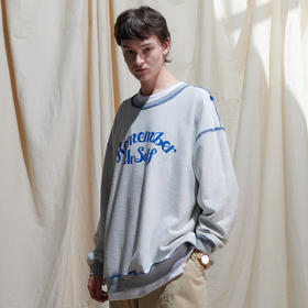 EAFINETAL.2021SS新款双面穿印花设计水洗做旧纯棉宽松套头卫衣