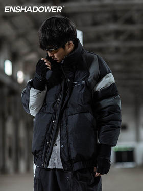 ENSHADOWER隐蔽者冬季加厚拼色羽绒服男新款潮牌立领宽松保暖外套