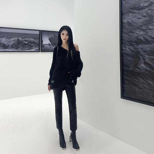 NEWA PROJECT 原创设计秋冬仿貂宽松慵懒风毛上衣打底外套毛衣女 商品图1