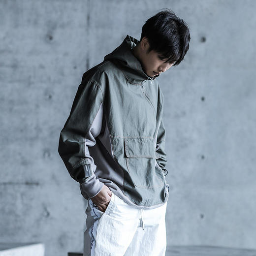 ENSHADOWER隐蔽者拼接长袖连帽泼墨卫衣休闲宽松连帽衫潮牌上衣 商品图1