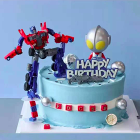 变形金刚+奥特曼主题蛋糕