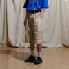 EAFINETAL.21SS新款绣标设计卡其色拼接宽松工装裤五分裤休闲短裤 商品缩略图0
