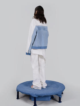 IFIK Blue Multicolor Jacket 拼接蓝天飒过男友情侣牛仔夹克外套