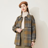 LH9H4斯尔丽2021新款秋冬瑟俪双面呢格子假两件式肩章羊毛大衣女 商品缩略图0