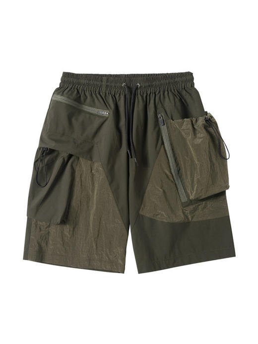 ENSHADOWER隐蔽者金属光感拼接短裤工装多口袋五分中裤 商品图2