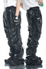 RELABEL 21AW黑色高密度未来感膝盖脚口可调节抽绳褶皱堆积长裤 商品缩略图5