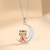 Winy925纯银萌虎邀月项链送女友闺蜜节日生日礼物 商品缩略图0