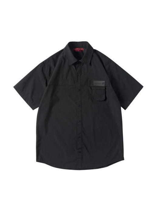 ENSHADOWER隐蔽者国潮新品活页口袋短袖衬衫男翻领黑色宽松衬衣夏 商品图4