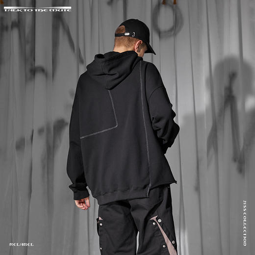 RELABEL 21SS品牌刺绣立体结构正反面料拼接大口袋卫衣 商品图1