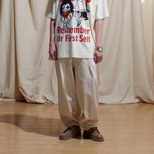 EAFINETAL.21SS绣标设计复古纯色长裤宽松纯棉直筒休闲裤阔腿裤 商品图1