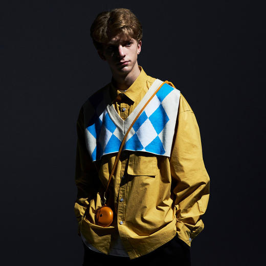 EAFINETAL.21AW新款格纹针织马甲拼接假两件设计复古宽松上衣衬衫 商品图2