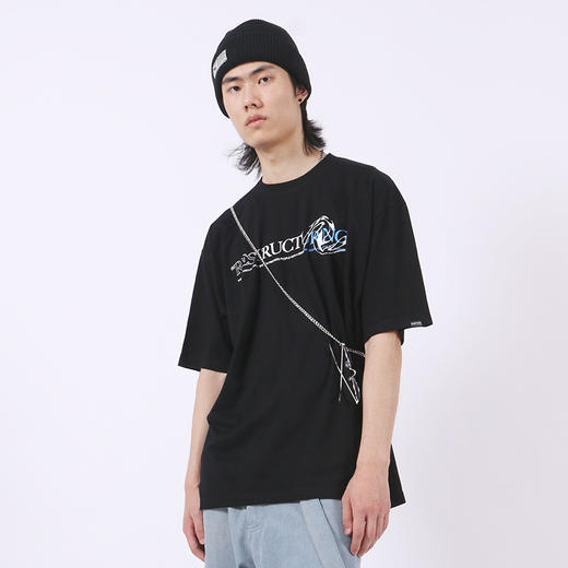 RELABEL 20SS嘻哈印花潮牌T恤男纯棉圆领五分袖宽松清凉面料短袖 商品图4