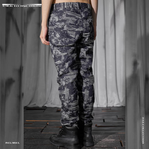 RELABEL 21SS紧身结构糜烂破坏拉丝牛仔裤 商品图2