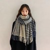 千鸟格时尚百搭围巾男女秋冬季2021新款仿羊绒韩版百搭披肩学生保暖围脖男潮 商品缩略图1