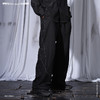 RELABEL 21SS黑色弧形交错立体重工明线脚口抽绳宽松西裤 商品缩略图3