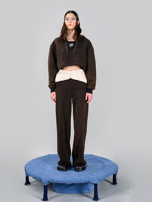 IFIK Denim SweatPants 将卫裤升格 腰间缀以牛仔拼接的休闲裤 商品图3