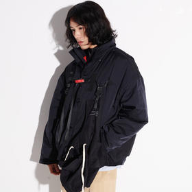 EAFINETAL.21AW新款可拆卸帽户外机能风假两件夹克加厚棉衣外套