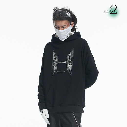 RELABEL 21AW主题概念品牌平行宇宙融合印花宽松连帽卫衣 商品图1