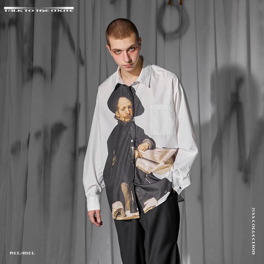 RELABEL 21SS人脸主题概念印花长袖衬衣 商品图2