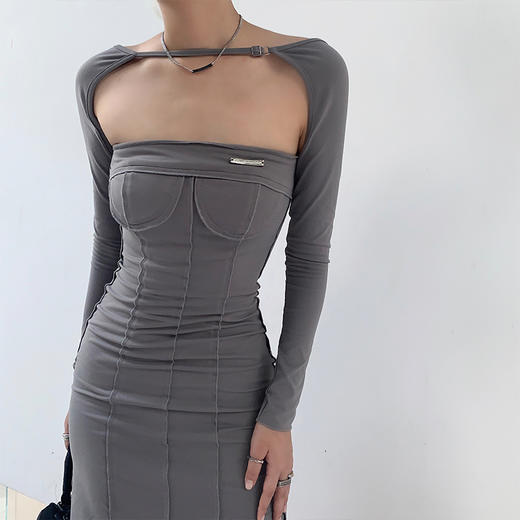 NEWA PROJECT    2021初秋高级感长袖显瘦包臀连衣裙女 商品图3