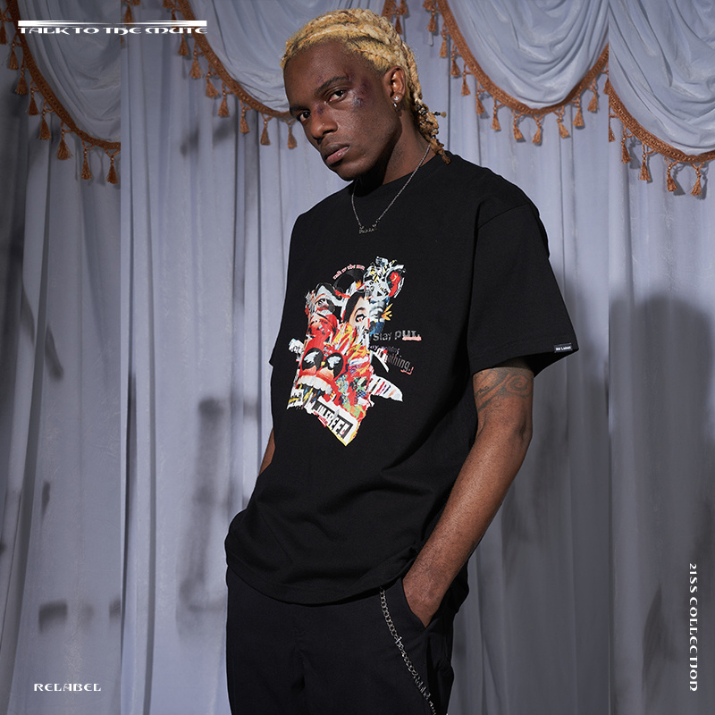 RELABEL 21SS 多元素主题碰撞印花宽松薄款短袖T恤