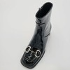 LFGJ 13701新品方头小跟舒适百搭漆皮马鞍口小短靴 商品缩略图0