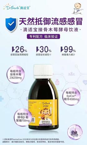 Dsorb滴适宝接骨木营养补充婴幼儿童宝宝婴儿接骨木感冒液维生素C发新包装【72小时发货】